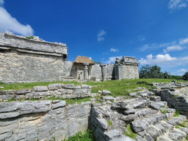 Ancient mesoamerican ballcourt ruins