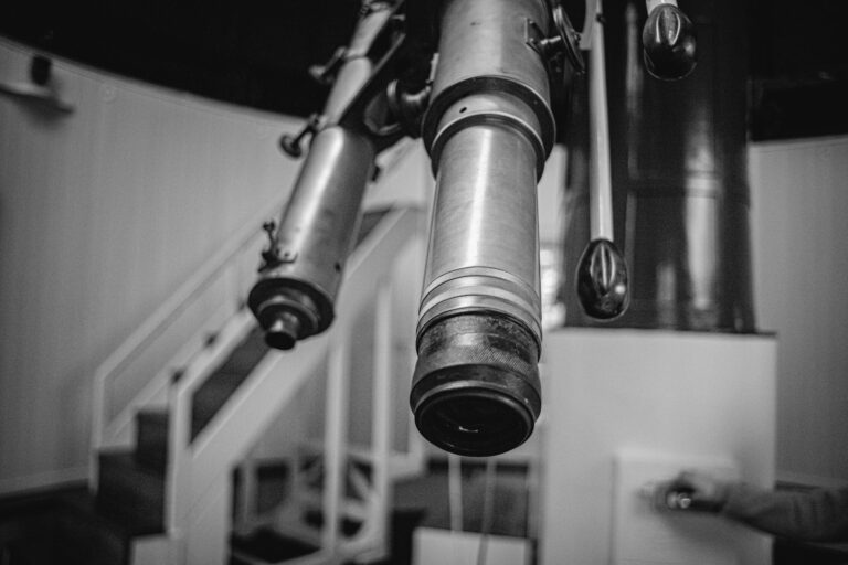Vintage telescope observatory interior
