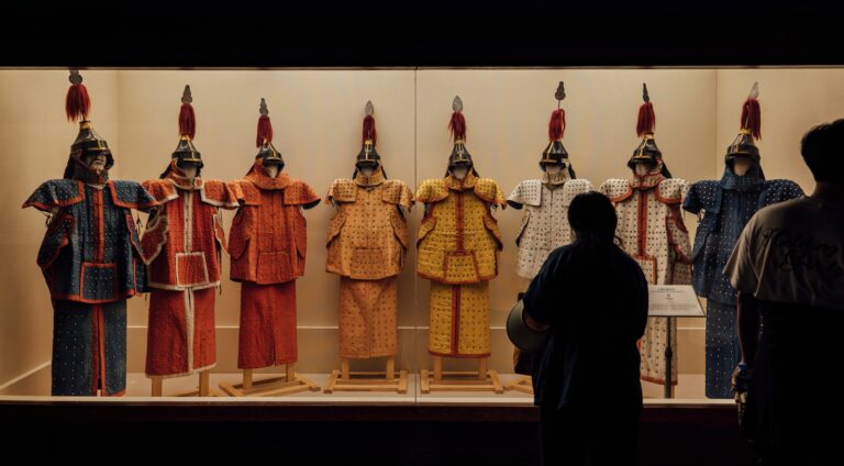 Sengoku period samurai armor display