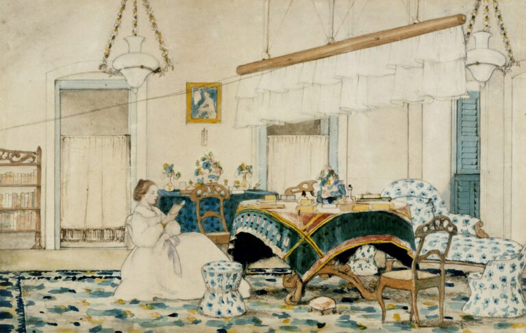 Historical banquet table painting