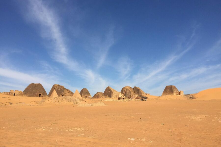 Nubian pyramids desert sand sky