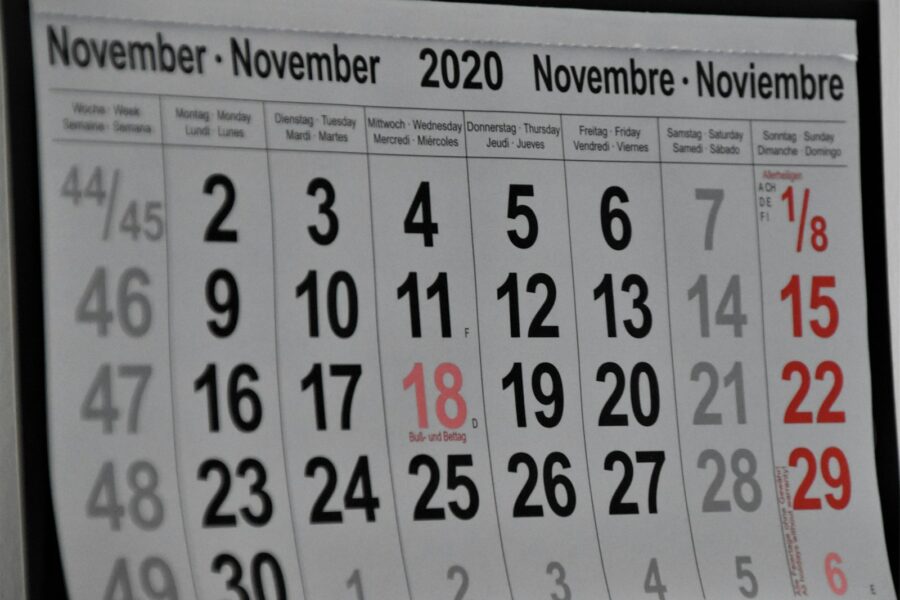 Old calendar page paper wall
