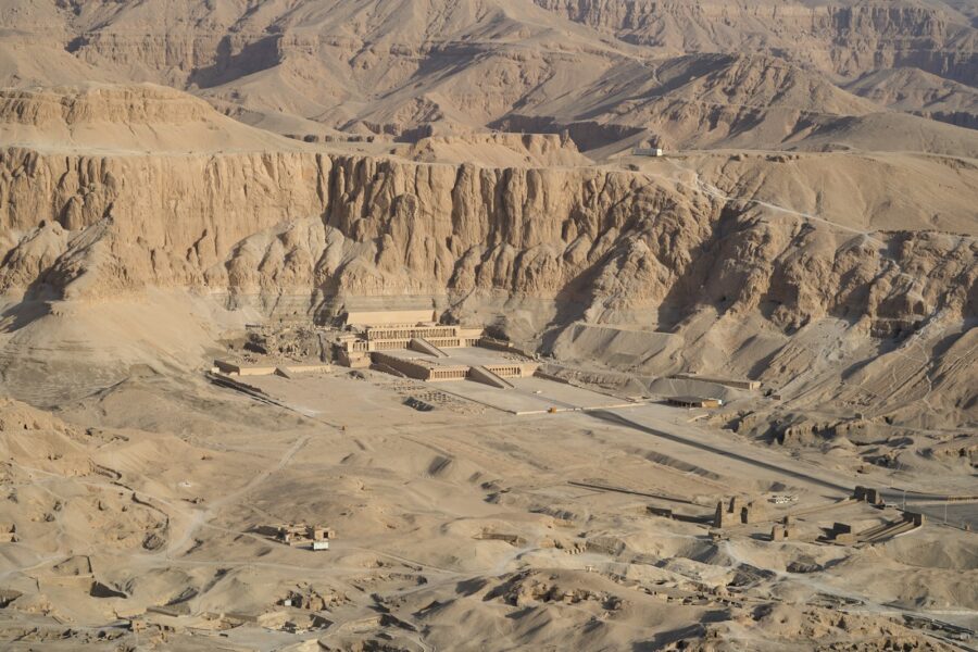 Deir el-medina ancient egyptian village ruins desert
