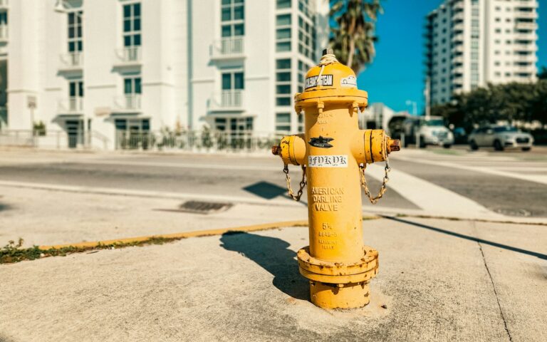 Old fire hydrant hose connection street