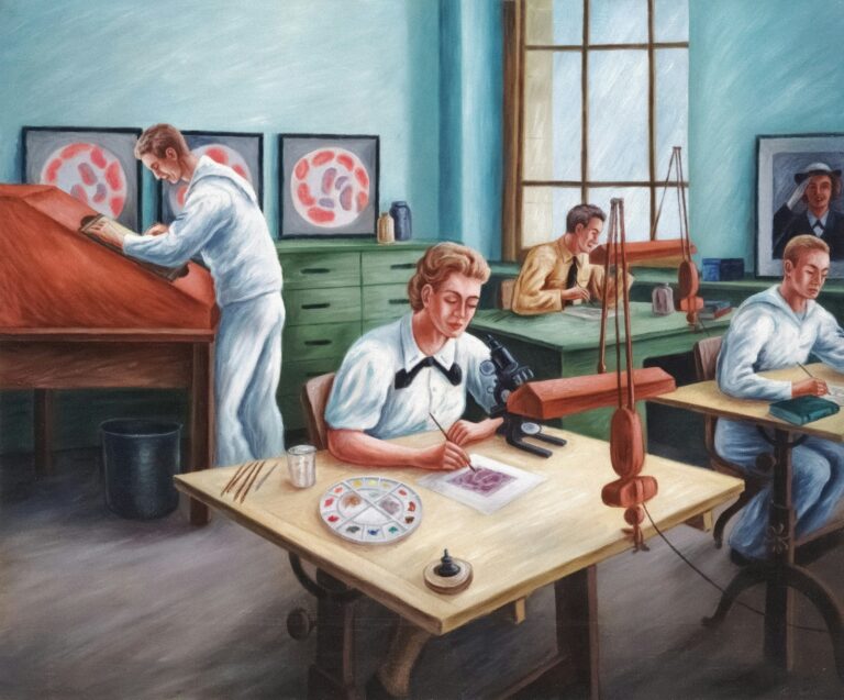 Vintage olympic art poster painting studio
