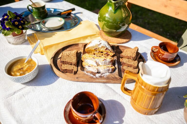 Cornmeal bread simple meal table