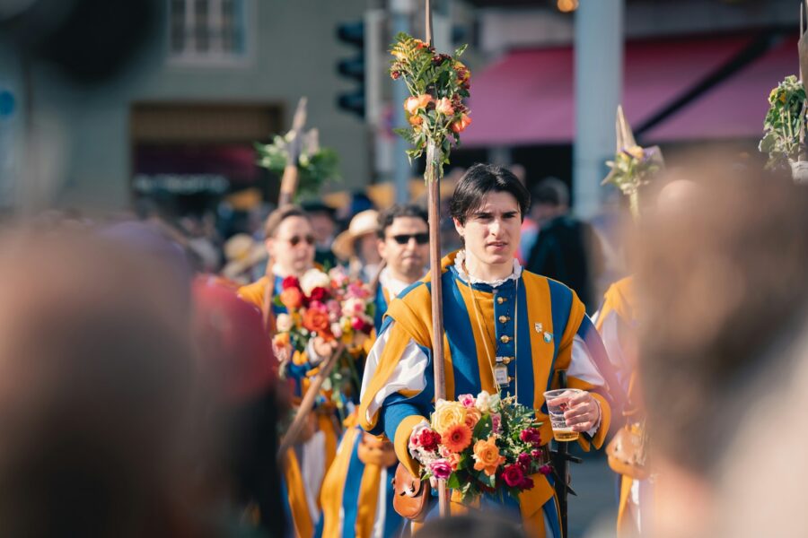 Medieval choir boy bishop vestments procession