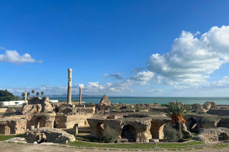 Circular harbor ruins