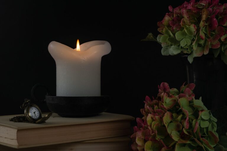 Candle clock burning