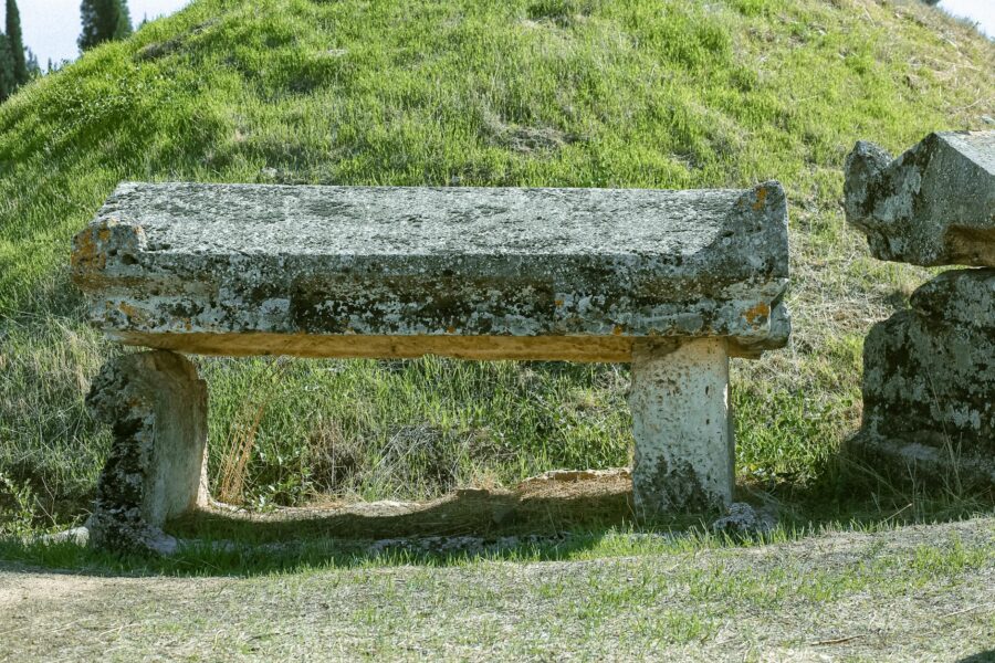 Etruscan necropolis stone tombs italy