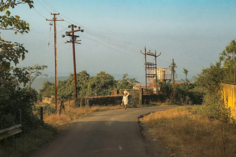 Iron curtain border fence watchtower rural village
