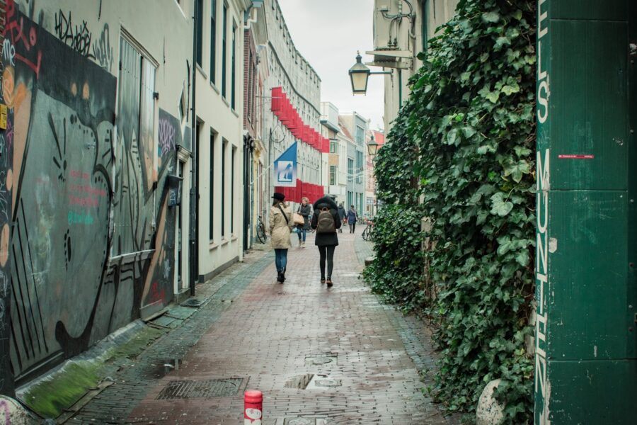 Vintage umbrella street