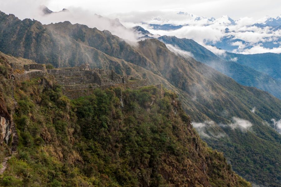 Misty andes mountains