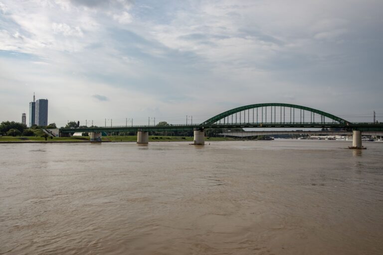 Danube river ice