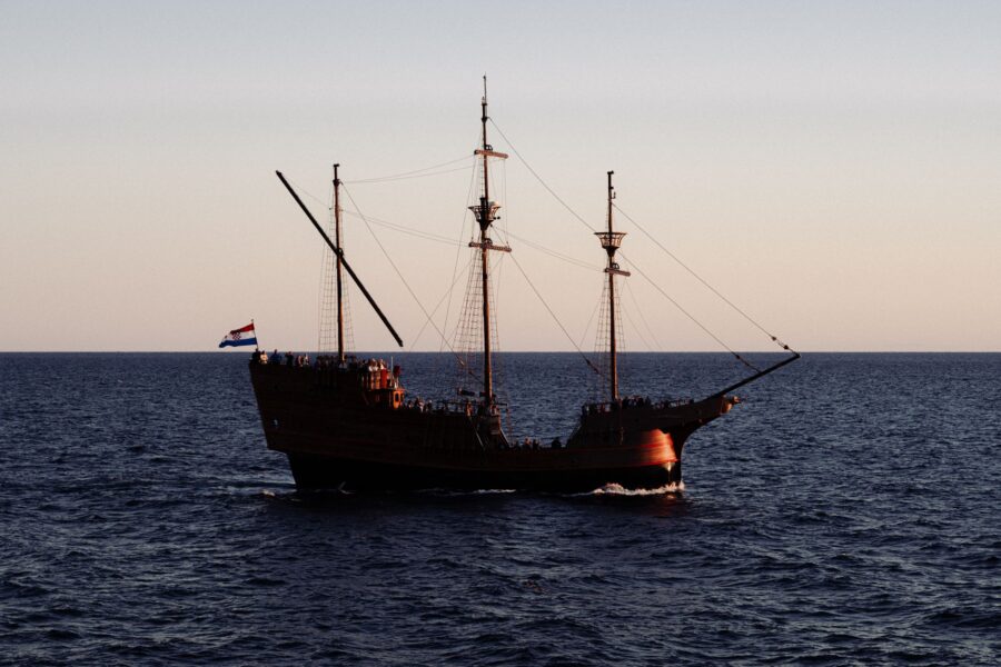 Wooden sailing ship