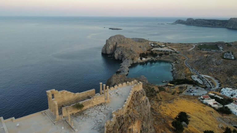 Ancient harbor ruins underwater greece western coastline bay