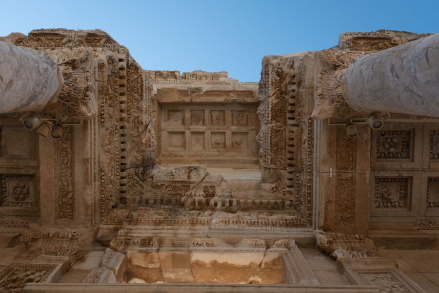 Ancient library ruins