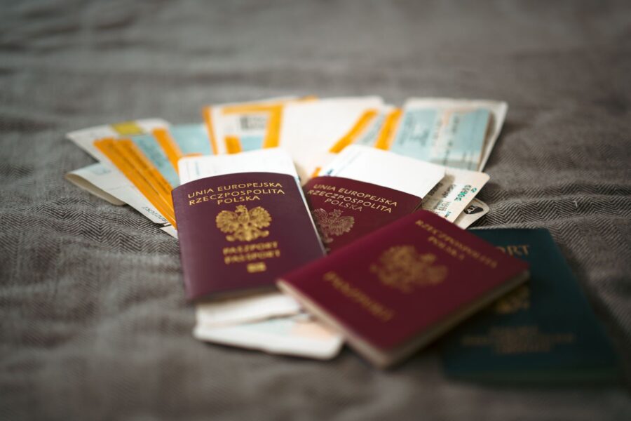 Old passport border