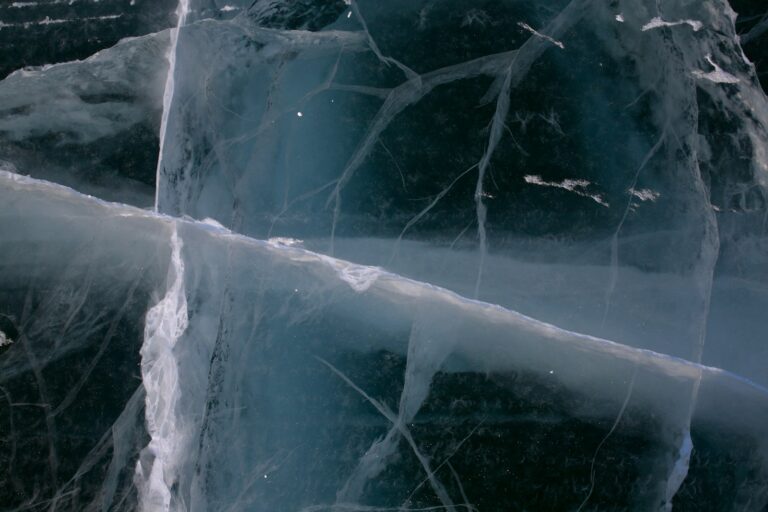 Ice blocks being