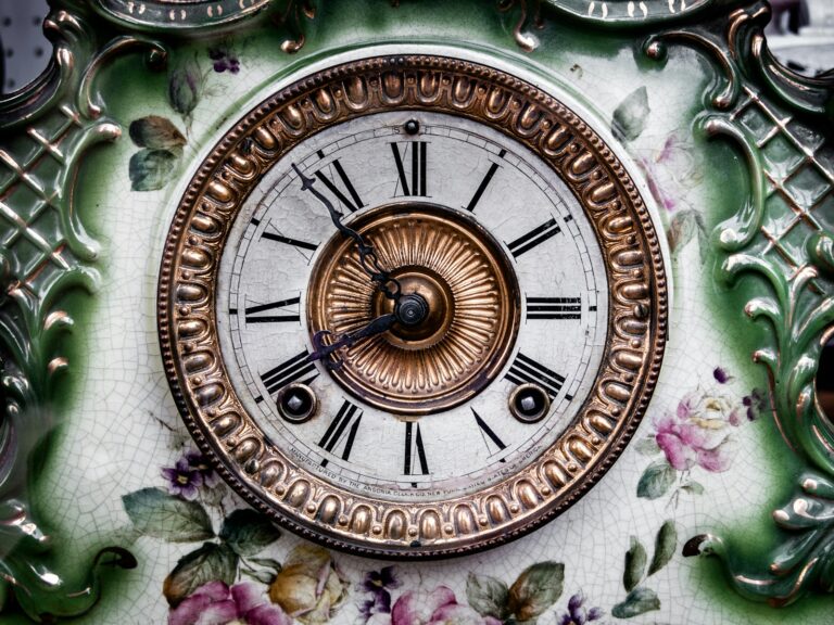 Antique clock calendar