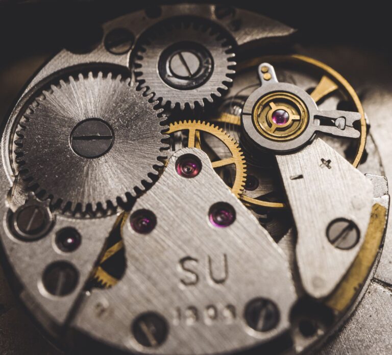 Antique clockwork gears